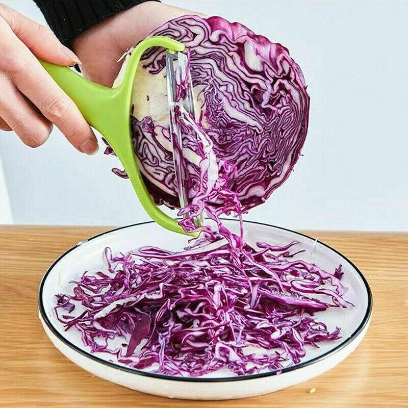Stainless Steel Cabbage Peeler Wide Blade Vegetable Shredder with Ergonomic Handle V528-CABBAGE-GREEN-5464500
