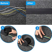 Cable Cover Nylon Sticky Wire Protector Floor Blanket Reusable Cord Tube Cover - Black-1Meter-Carpet V528-CABLE-COVER-CARPET-1M-860105