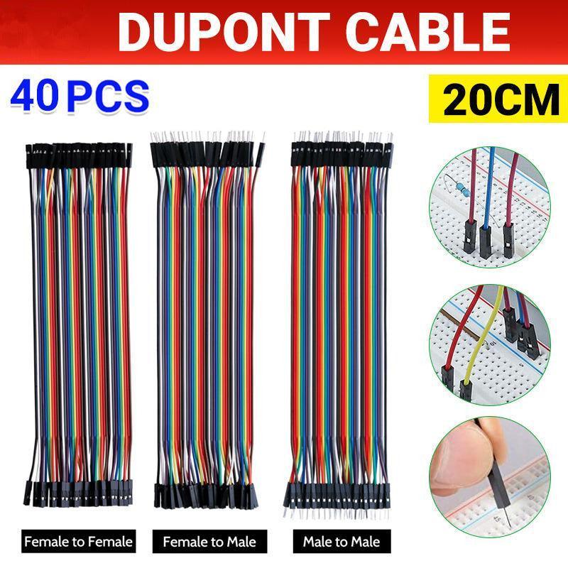 40PCS Dupont Cable 20cm Jumper Wire for Arduino RPi breadboard - Female to Female 20CM V528-CABLE-FEMALETOFEMALE-40PCS-504528