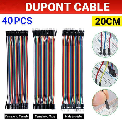 40PCS Dupont Cable 20cm Jumper Wire for Arduino RPi breadboard - Female to Female 20CM V528-CABLE-FEMALETOFEMALE-40PCS-504528