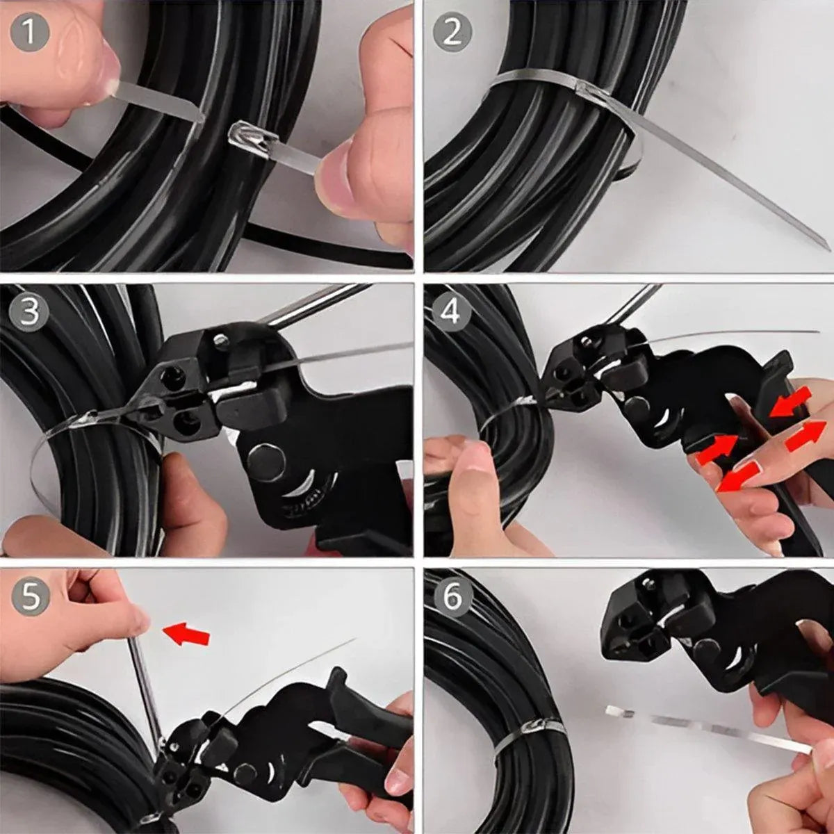 Self Locking Stainless Steel Strapping Pliers Belt Tightener Tool Machine V528-CABLE-TIE-GUN-749258
