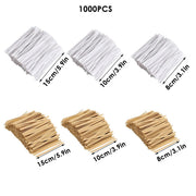 1000pcs Paper Tie Tape Wire 8/10/15cm for Baking Packing Bag Sealing Supplies - White-10cm V528-CABLE-TIE-WHITE-10CM-800471