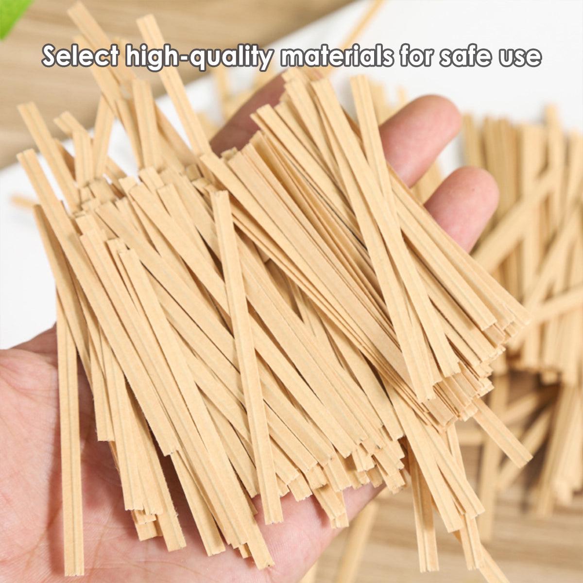 1000pcs Paper Tie Tape Wire 8/10/15cm for Baking Packing Bag Sealing Supplies - White-8cm V528-CABLE-TIE-WHITE-8CM-420832