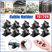 Adhesive Cord Management Cable Clips Black Wire Holder Organizer Clamp - 10PCS V528-CABLECLIPS-10PCS-276544