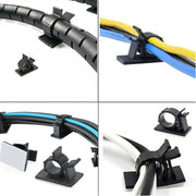 Adhesive Cord Management Cable Clips Black Wire Holder Organizer Clamp - 10PCS V528-CABLECLIPS-10PCS-276544