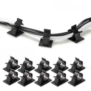 Adhesive Cord Management Cable Clips Black Wire Holder Organizer Clamp - 10PCS V528-CABLECLIPS-10PCS-276544
