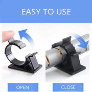 Adhesive Cord Management Cable Clips Black Wire Holder Organizer Clamp - 10PCS V528-CABLECLIPS-10PCS-276544