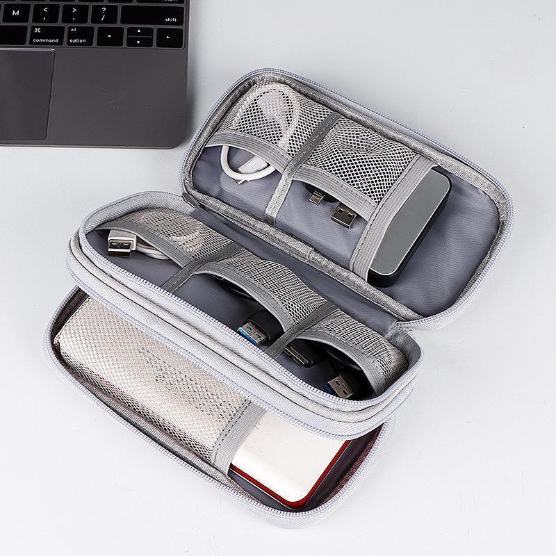 Electronic Accessories Cable Bag Organizer Travel Pouch Storage Cases Charger - Grey V528-CABLESTORAGEPACKAGE-GREY-217330