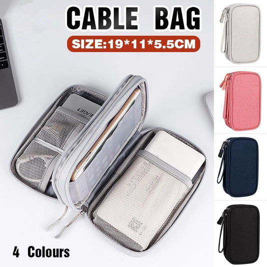 Electronic Accessories Cable Bag Organizer Travel Pouch Storage Cases Charger - Pink V528-CABLESTORAGEPACKAGE-PINK-716026