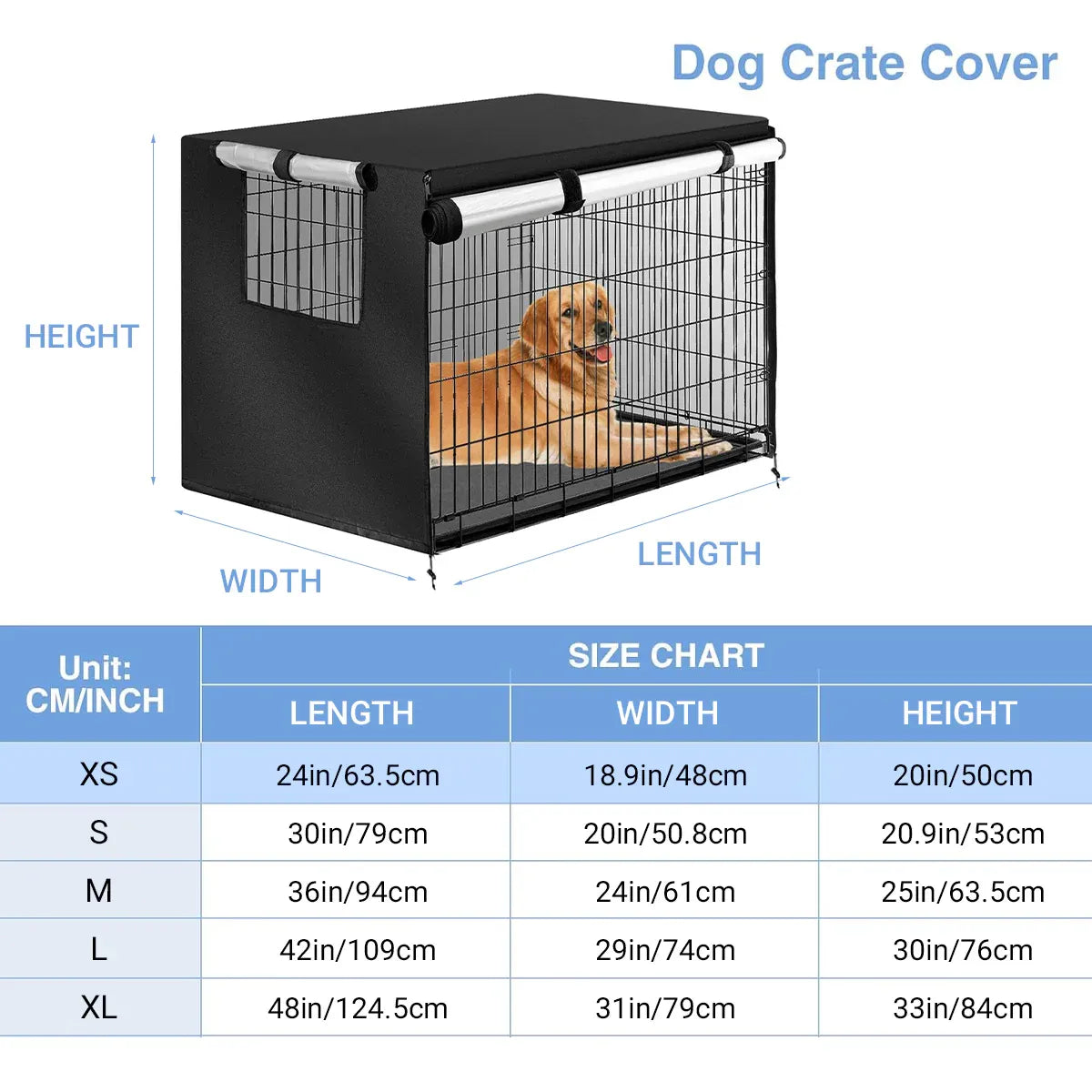 Oxford Cloth Pet Cover Outdoor Garden Yard Dog Dust Protector Waterproof Shield - S V528-CAGE-COVER-BLACK-S-357223