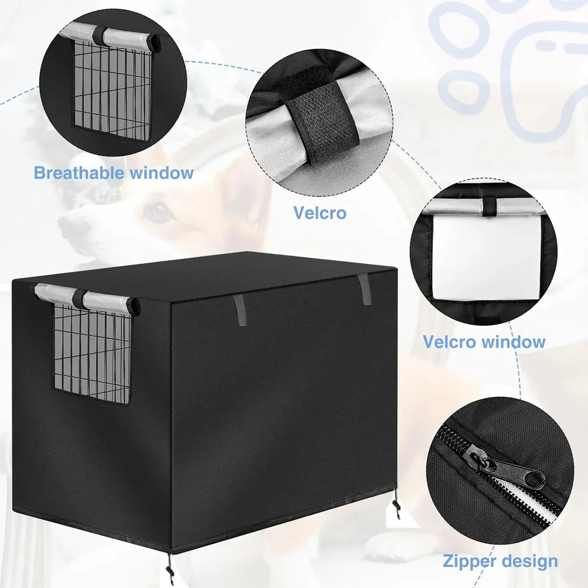 Oxford Cloth Pet Cover Outdoor Garden Yard Dog Dust Protector Waterproof Shield - S V528-CAGE-COVER-BLACK-S-357223