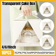 10x Clear Cake Box Set 4 6 8 Inch Durable Versatile Display Packaging Containers - 10pcs-4inch V528-CAKE-BOX-10PCS-4C-200240
