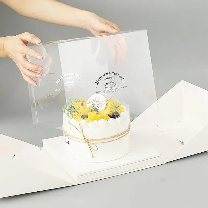 10x Clear Cake Box Set 4 6 8 Inch Durable Versatile Display Packaging Containers - 10pcs-8inch V528-CAKE-BOX-10PCS-8C-854991