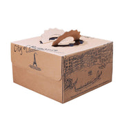 10pcs Elegant European Style Kraft Paper Cake Boxes Dessert Packaging Containers - Double Height - 8inch V528-CAKE-BOX-10PCS-DOUBLE-8-123068
