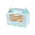 25pcs Portable Cupcake Packaging Box with Transparent Window for Easy Opening - Blue-2Cup V528-CAKE-BOX-BLUE-25PCS-2-390392