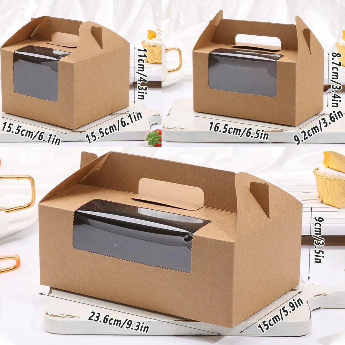 25pcs Portable Cupcake Packaging Box with Transparent Window for Easy Opening - Blue-2Cup V528-CAKE-BOX-BLUE-25PCS-2-390392