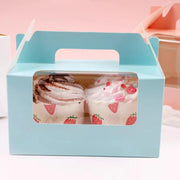 25pcs Portable Cupcake Packaging Box with Transparent Window for Easy Opening - Brown-2Cup V528-CAKE-BOX-BROWN-25PCS-2-348821