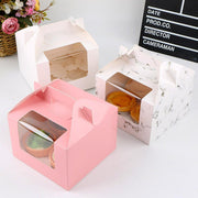 25pcs Portable Cupcake Packaging Box with Transparent Window for Easy Opening - Marble-2Cup V528-CAKE-BOX-MARBLE-25PCS-2-812274