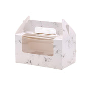 25pcs Portable Cupcake Packaging Box with Transparent Window for Easy Opening - Marble-2Cup V528-CAKE-BOX-MARBLE-25PCS-2-812274