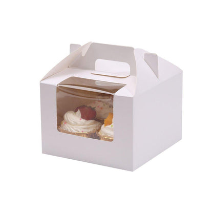 25pcs Portable Cupcake Packaging Box with Transparent Window for Easy Opening - Marble-2Cup V528-CAKE-BOX-MARBLE-25PCS-2-812274