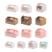 25pcs Portable Cupcake Packaging Box with Transparent Window for Easy Opening - Marble-4Cup V528-CAKE-BOX-MARBLE-25PCS-4-115260