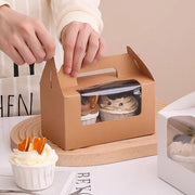 25pcs Portable Cupcake Packaging Box with Transparent Window for Easy Opening - Marble-4Cup V528-CAKE-BOX-MARBLE-25PCS-4-115260