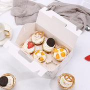 25pcs Portable Cupcake Packaging Box with Transparent Window for Easy Opening - Marble-4Cup V528-CAKE-BOX-MARBLE-25PCS-4-115260