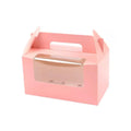 25pcs Portable Cupcake Packaging Box with Transparent Window for Easy Opening - Pink-2Cup V528-CAKE-BOX-PINK-25PCS-2-500447