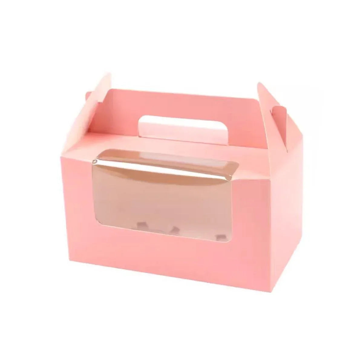 25pcs Portable Cupcake Packaging Box with Transparent Window for Easy Opening - Pink-2Cup V528-CAKE-BOX-PINK-25PCS-2-500447