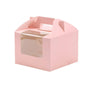 25pcs Portable Cupcake Packaging Box with Transparent Window for Easy Opening - Pink-4Cup V528-CAKE-BOX-PINK-25PCS-4-526523