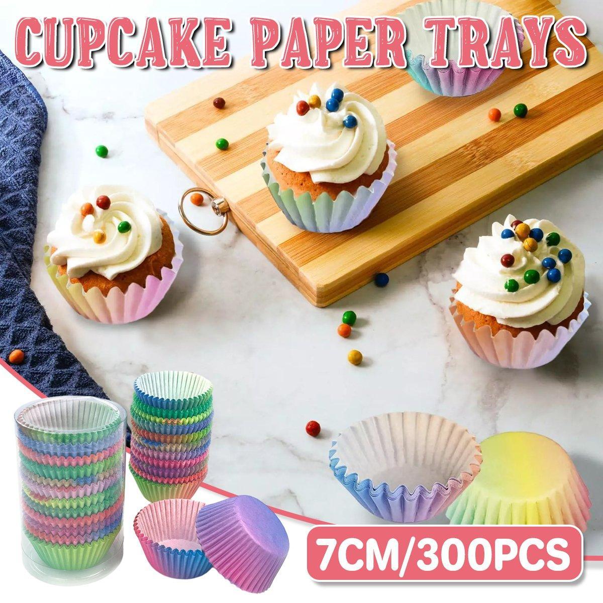 300pcs Gradient Colour Cupcake Paper Cases Baking Moulds Muffin Liners Set V528-CAKE-PAPER-HOLDER-300PCS-471335