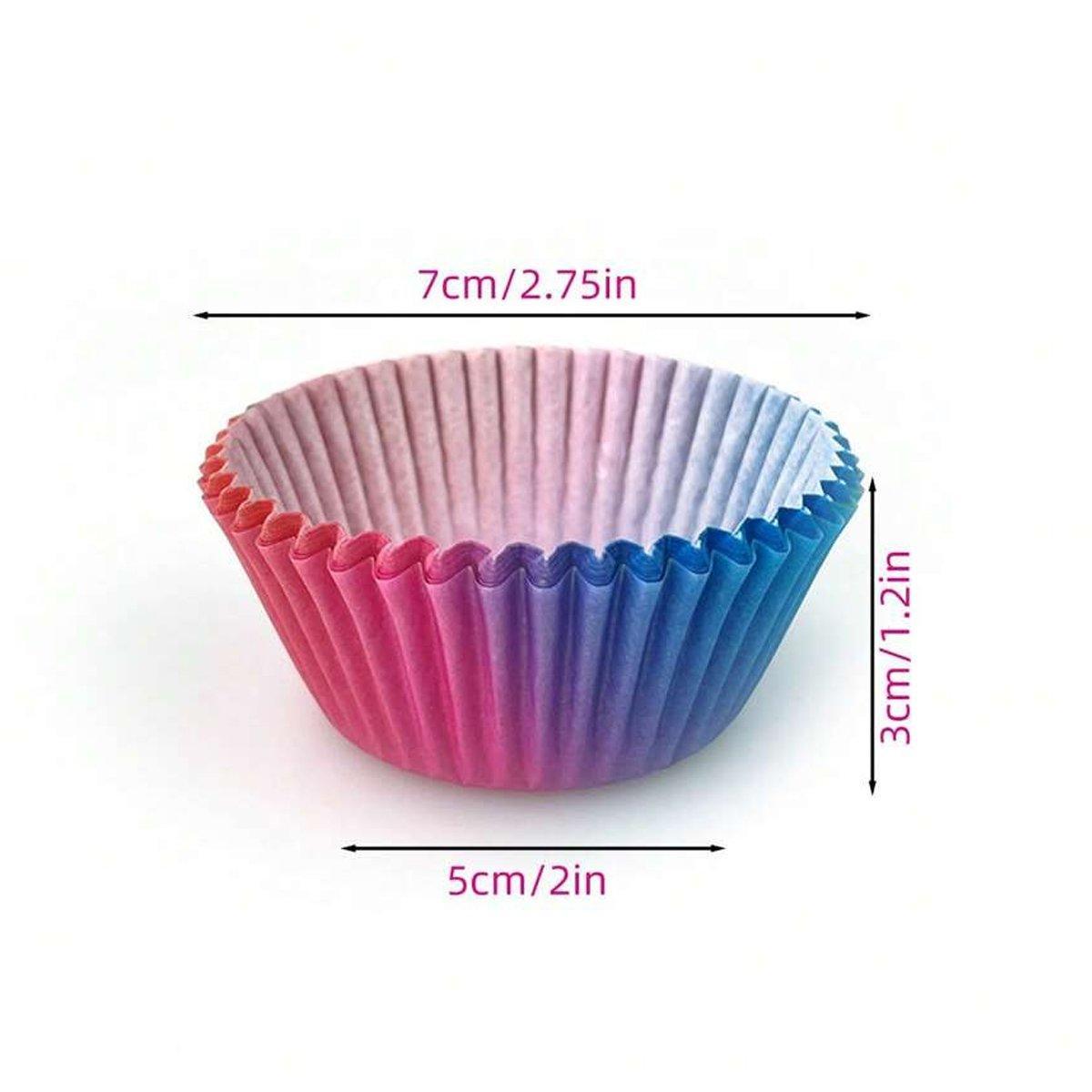 300pcs Gradient Colour Cupcake Paper Cases Baking Moulds Muffin Liners Set V528-CAKE-PAPER-HOLDER-300PCS-471335