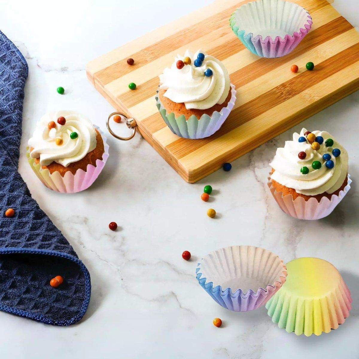 300pcs Gradient Colour Cupcake Paper Cases Baking Moulds Muffin Liners Set V528-CAKE-PAPER-HOLDER-300PCS-471335