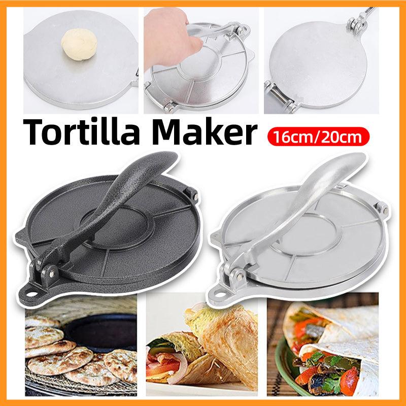 16/20cm Premium Tortilla Press Flat Bread Maker Taco Roti Chapati Health Food - Silver-16cm V528-CAKE-PRESS-SILVER-16CM-135799
