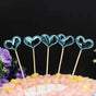 Happy Birthday Acrylic Cake Topper Cake Decoration Golden Silver Party - Blue- Heart V528-CAKE-TOPPER-5PS-BLUE-HEART