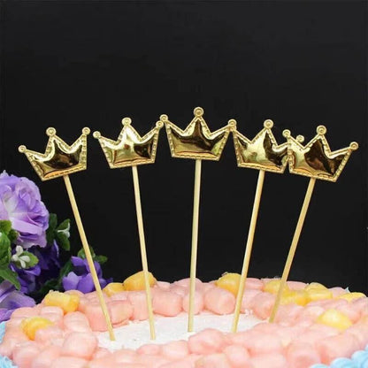 Happy Birthday Acrylic Cake Topper Cake Decoration Golden Silver Party - Blue- Heart V528-CAKE-TOPPER-5PS-BLUE-HEART