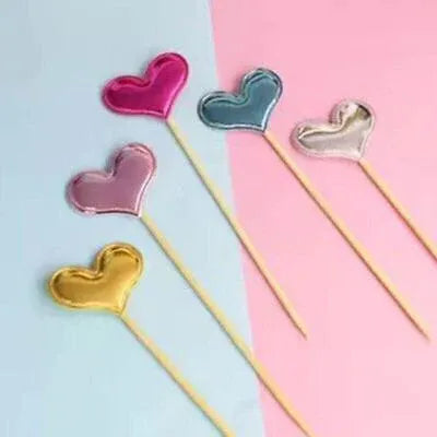 Happy Birthday Acrylic Cake Topper Cake Decoration Golden Silver Party - Colourful-Heart V528-CAKE-TOPPER-5PS-COLOURFUL-HEART