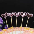 Happy Birthday Acrylic Cake Topper Cake Decoration Golden Silver Party - Pink-Heart V528-CAKE-TOPPER-5PS-PINK-HEART