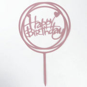 Happy Birthday Acrylic Cake Topper Cake Decoration Golden Silver Party - Silver-Crown V528-CAKE-TOPPER-5PS-SILVER-CROWN