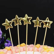 Happy Birthday Acrylic Cake Topper Cake Decoration Golden Silver Party - Silver-Crown V528-CAKE-TOPPER-5PS-SILVER-CROWN