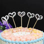 Happy Birthday Acrylic Cake Topper Cake Decoration Golden Silver Party - Silver-Heart V528-CAKE-TOPPER-5PS-SILVER-HEART