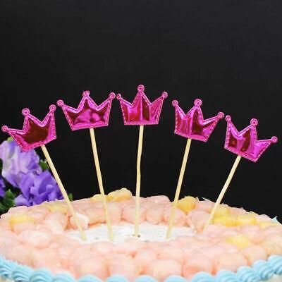 Happy Birthday Acrylic Cake Topper Cake Decoration Golden Silver Party - Rose Red-Crown V528-CAKE-TOPPER-5PSROSERED-CROWN
