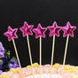Happy Birthday Acrylic Cake Topper Cake Decoration Golden Silver Party - Rose Red-Star V528-CAKE-TOPPER-5PSROSERED-STAR