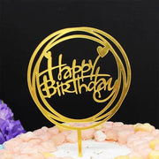 Happy Birthday Acrylic Cake Topper Cake Decoration Golden Silver Party - Silver-Star V528-CAKE-TOPPER-5PSSILVER-STAR
