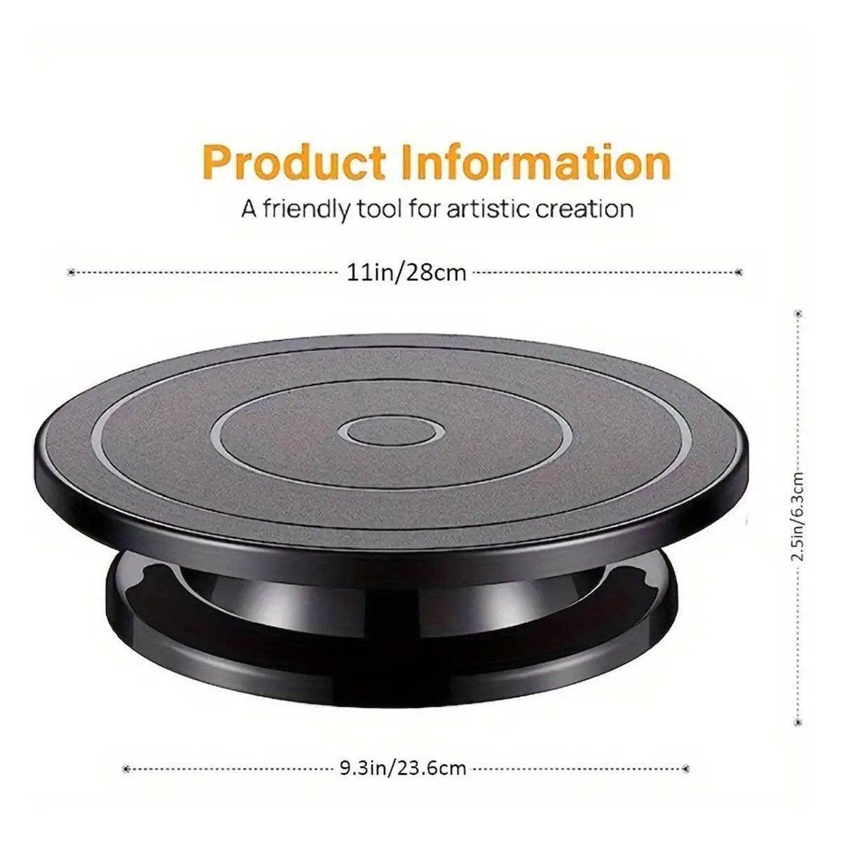 Rotating Cake Turntable Stand Black Plastic Cake Decorating Tools for Baking V528-CAKE-TURNTABLE-BLACK-147375