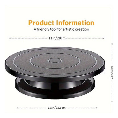 Rotating Cake Turntable Stand Black Plastic Cake Decorating Tools for Baking V528-CAKE-TURNTABLE-BLACK-147375