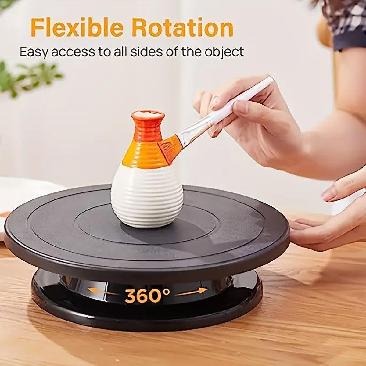 Rotating Cake Turntable Stand Black Plastic Cake Decorating Tools for Baking V528-CAKE-TURNTABLE-BLACK-147375