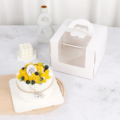 50pcs Portable Cake Boxes with Open Window for Birthday Party Cake Packaging - 8inch V528-CAKEBOX-8-50PCS-646255