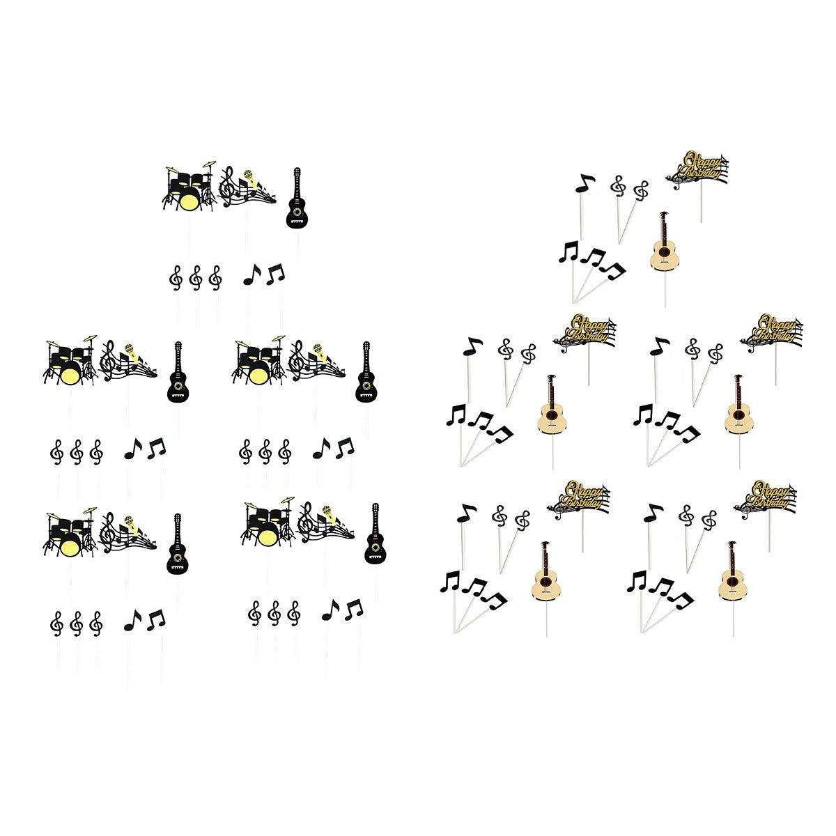 Music Notes Violin Cake Decoration Materials Birthday Cake Topper Inserts - 2 V528-CAKECANDLES-5BAGS-374461
