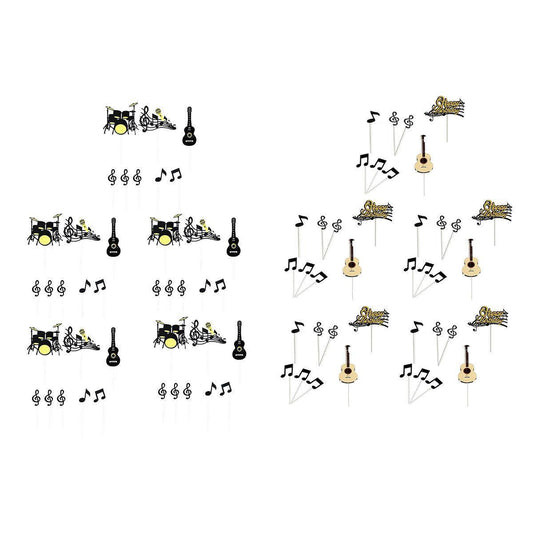 Music Notes Violin Cake Decoration Materials Birthday Cake Topper Inserts - 2 V528-CAKECANDLES-5BAGS-374461
